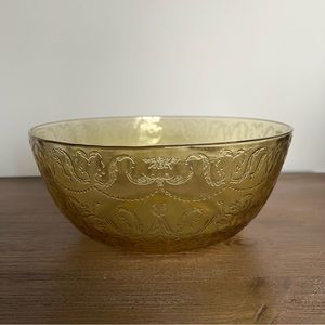 FEDERAL GLASS Madrid Amber Vintage 9” Glass Salad Bowl